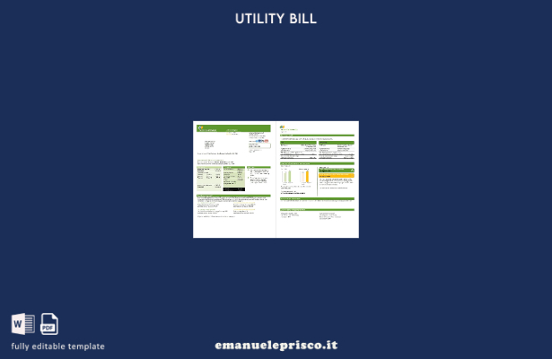 Modello di bolletta delle utenze (pagine) USA ScottishPower in stile verificato